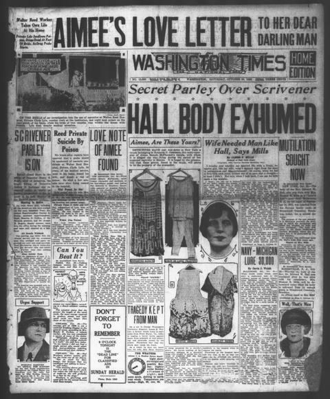The front page of The Washington times, Washington [D.C.], October 30, 1926