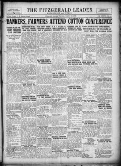 The front page of The Fitzgerald leader enterprise and press, Fitzgerald, Georgia, October 14, 1926