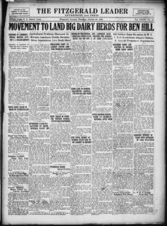 The front page of The Fitzgerald leader enterprise and press, Fitzgerald, Georgia, October 28, 1926