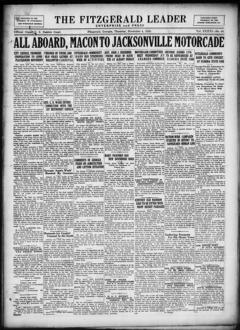 The front page of The Fitzgerald leader enterprise and press, Fitzgerald, Georgia, November 4, 1926