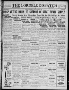 The front page of The Cordele dispatch, Cordele, Georgia, October 17, 1926