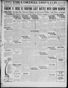 The front page of The Cordele dispatch, Cordele, Georgia, October 19, 1926