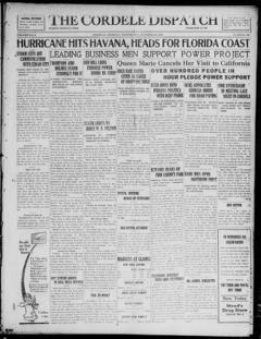 The front page of The Cordele dispatch, Cordele, Georgia, October 20, 1926