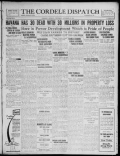The front page of The Cordele dispatch, Cordele, Georgia, October 21, 1926