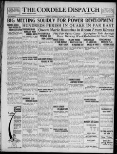 The front page of The Cordele dispatch, Cordele, Georgia, October 24, 1926