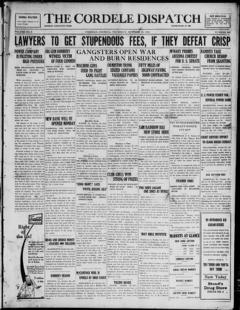 The front page of The Cordele dispatch, Cordele, Georgia, October 28, 1926