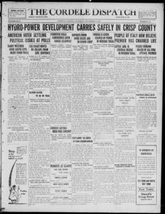 The front page of The Cordele dispatch, Cordele, Georgia, November 2, 1926