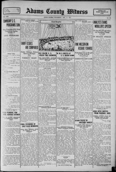 The front page of Adams County witness, Berne, Adams County, Ind., October 13, 1926