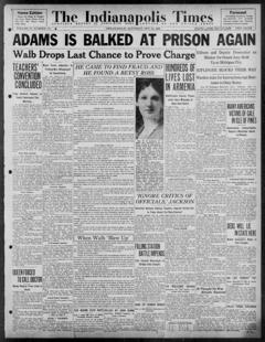 The front page of The Indianapolis times, Indianapolis [Ind.], October 23, 1926