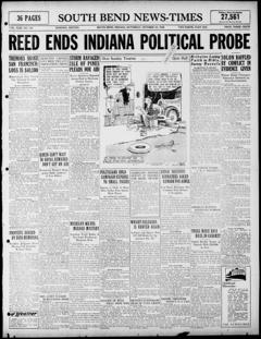 The front page of South Bend news-times, South Bend, Ind., October 23, 1926