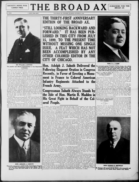 The front page of The broad ax, Salt Lake City, Utah;Chicago, Ill., October 23, 1926
