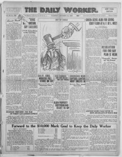 The front page of The daily worker, Chicago, Ill.;New York, N.Y., October 12, 1926