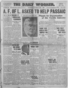The front page of The daily worker, Chicago, Ill.;New York, N.Y., October 13, 1926