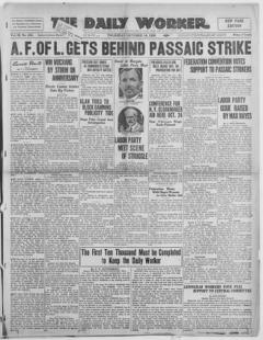 The front page of The daily worker, Chicago, Ill.;New York, N.Y., October 14, 1926