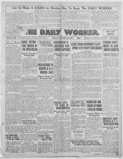 The front page of The daily worker, Chicago, Ill.;New York, N.Y., October 29, 1926