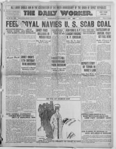 The front page of The daily worker, Chicago, Ill.;New York, N.Y., November 3, 1926