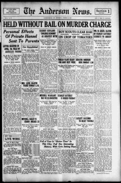 The front page of The Anderson news, Lawrenceburg, Ky., October 14, 1926