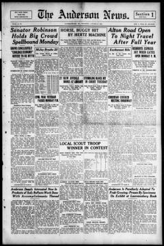The front page of The Anderson news, Lawrenceburg, Ky., October 21, 1926
