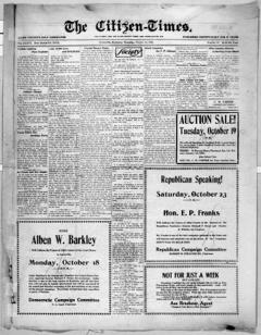 The front page of The citizen=times, Scottsville, Ky., October 14, 1926