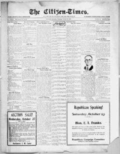 The front page of The citizen=times, Scottsville, Ky., October 21, 1926