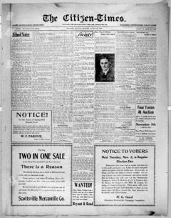 The front page of The citizen=times, Scottsville, Ky., October 28, 1926