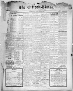 The front page of The citizen=times, Scottsville, Ky., November 4, 1926