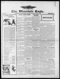 The front page of The mountain eagle, Whitesburg, Letcher County, Ky., October 28, 1926