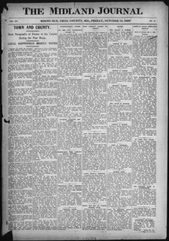 The front page of The midland journal, Rising Sun, Md., October 15, 1926