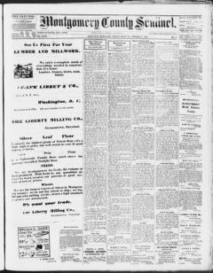 The front page of Montgomery County sentinel, Rockville, Md., October 15, 1926