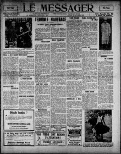The front page of Le messager, Lewiston, Me., October 18, 1926