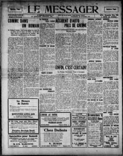 The front page of Le messager, Lewiston, Me., October 22, 1926