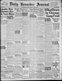 The front page of Daily Kennebec journal, Augusta, Me., October 12, 1926