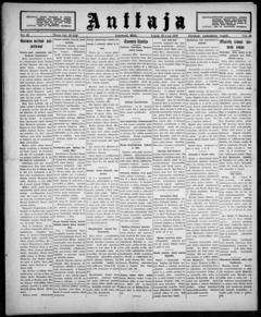 The front page of Auttaja, Ironwood, Mich., October 28, 1926