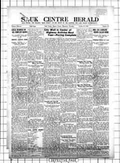 The front page of The Sauk Centre herald, Sauk Centre, Stearns County, Minn., October 14, 1926