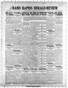 The front page of Grand Rapids herald-review, Grand Rapids, Itasca County, Minn, November 3, 1926