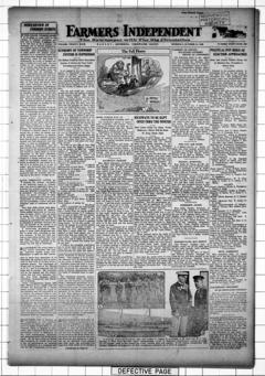 The front page of Farmers independent, Bagley, Clearwater County, Minn., October 21, 1926