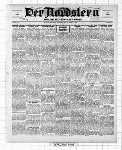 The front page of Der Nordstern, St. Cloud, Minn., October 21, 1926