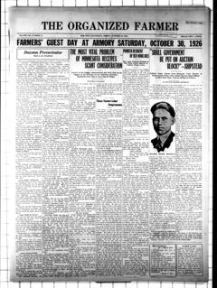 The front page of The organized farmer, Red Wing, Minn., October 29, 1926