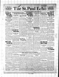 The front page of The St. Paul echo, St. Paul ; Minneapolis, Minn., October 16, 1926