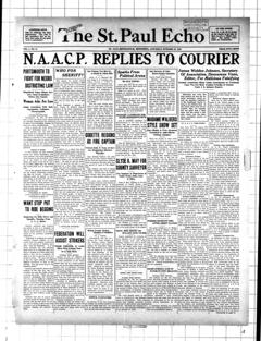 The front page of The St. Paul echo, St. Paul ; Minneapolis, Minn., October 23, 1926