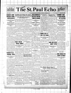 The front page of The St. Paul echo, St. Paul ; Minneapolis, Minn., October 30, 1926