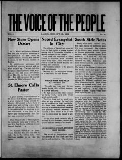 The front page of Voice of the people, Laurel, Miss., October 25, 1926