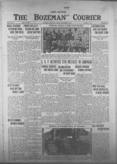 The front page of The Bozeman courier, Bozeman, Mont., October 15, 1926