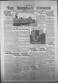 The front page of The Bozeman courier, Bozeman, Mont., October 22, 1926
