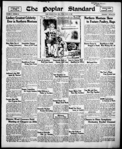 The front page of The Poplar standard, Poplar, Mont., October 15, 1926