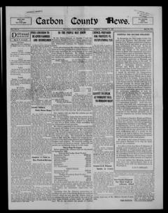 The front page of The Carbon County news, Red Lodge, Mont., October 14, 1926
