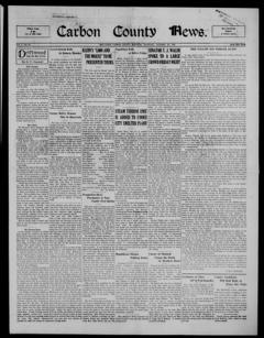 The front page of The Carbon County news, Red Lodge, Mont., October 28, 1926