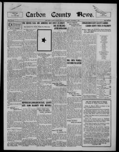 The front page of The Carbon County news, Red Lodge, Mont., November 4, 1926