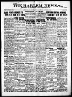 The front page of The Harlem news, Harlem, Mont., October 15, 1926