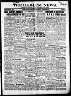 The front page of The Harlem news, Harlem, Mont., October 22, 1926